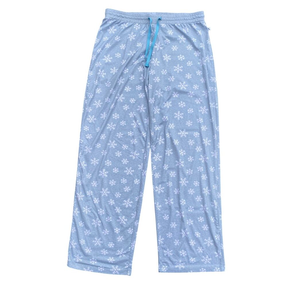 Echo Sleepwear Snowflake Pajama Pants Jersey Knit Wide Leg Loose Loungewear-M